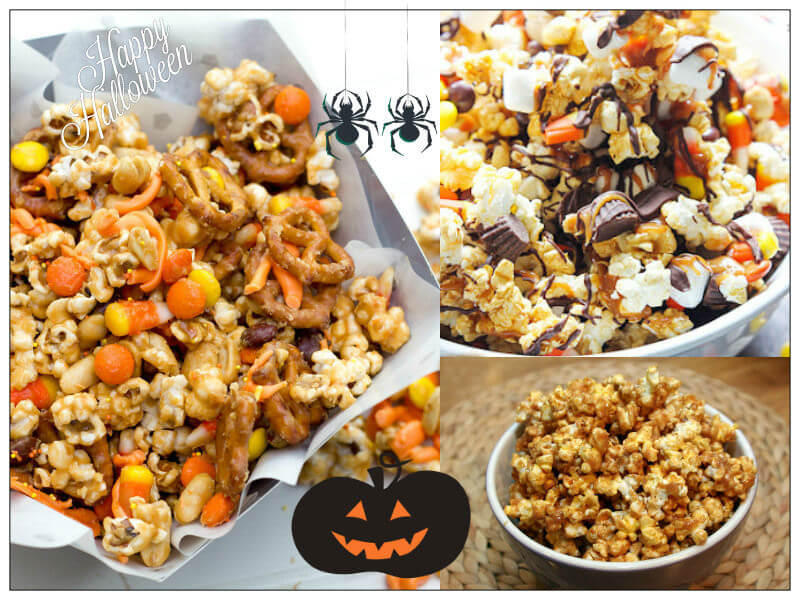 caramel peanut popcorn snack mix