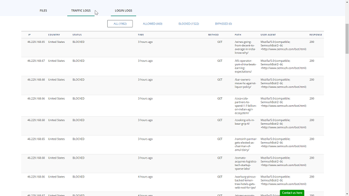 Traffic logs