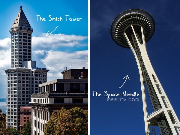 seattle-The Space Needle and Smith Tower