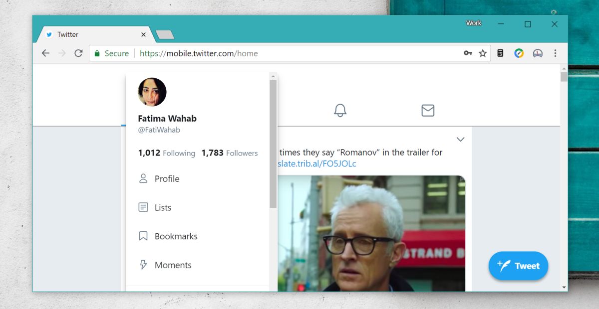 Viewing Bookmark in Twitter desktop website