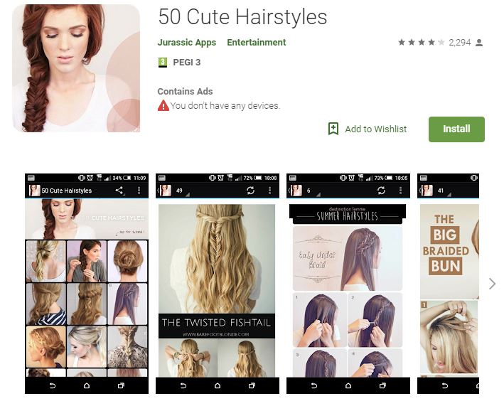 50 Cute Hairstyles (Android)