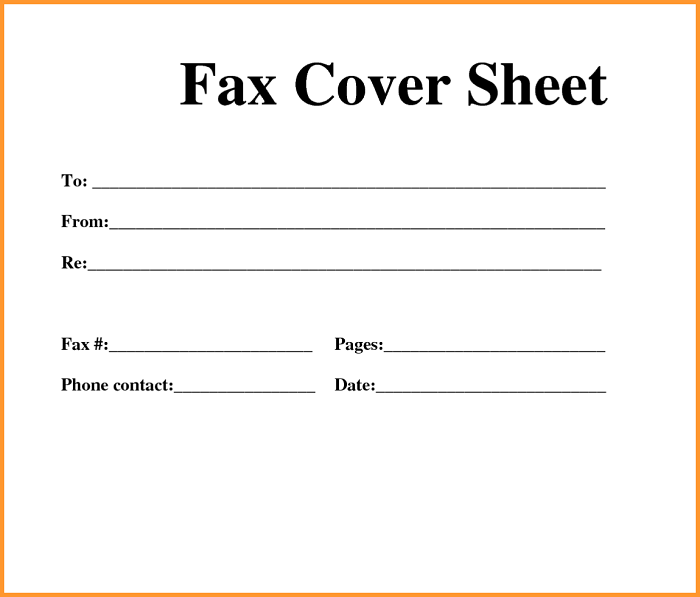 Fax Cover Sheet