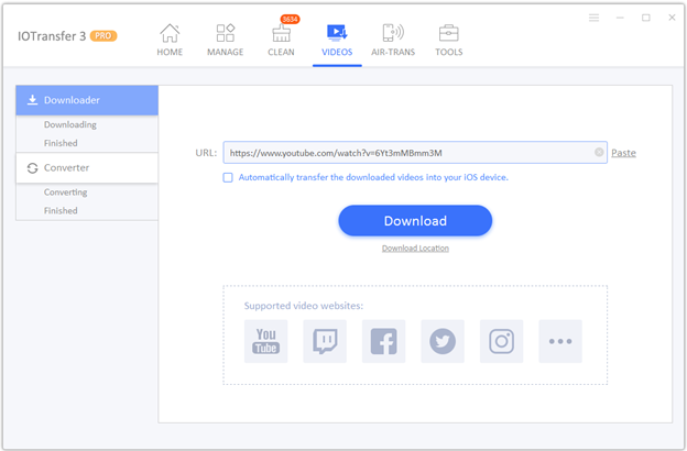 IOTransfer as an online video downloader