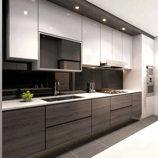 cupboards are smooth, streamlined and Modern