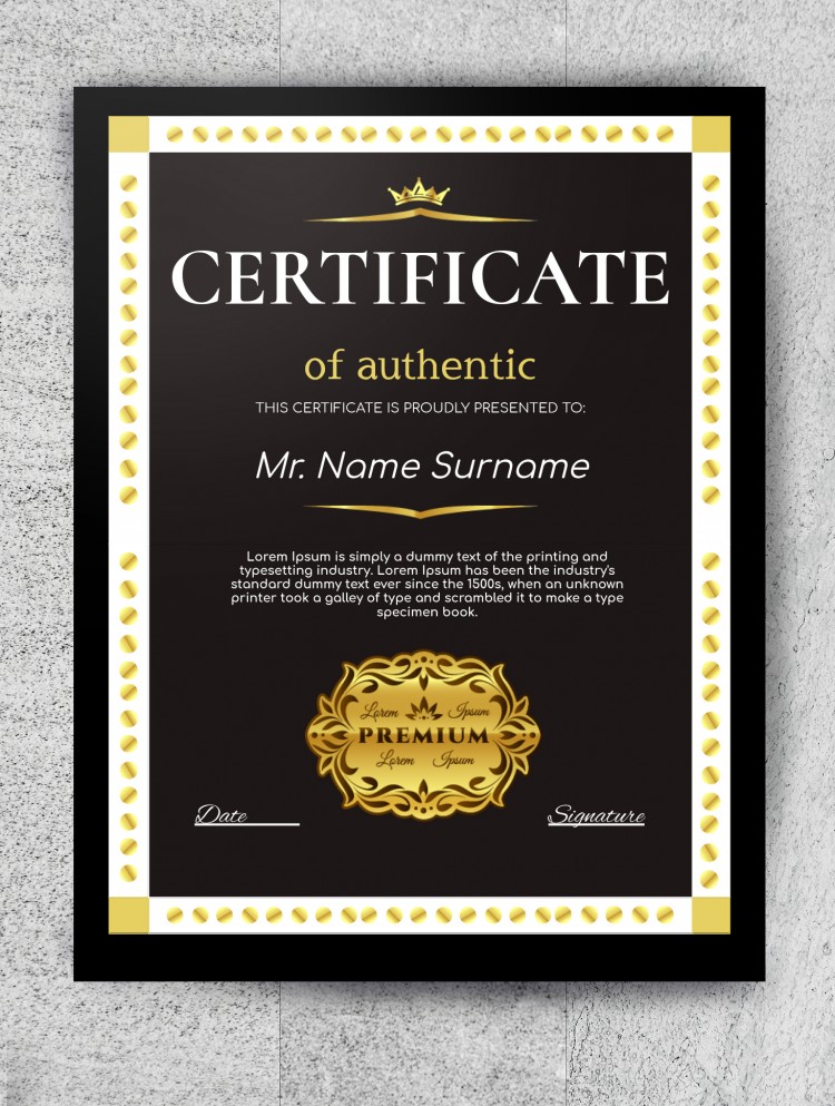 Authentic Certificate – free Google Docs Template