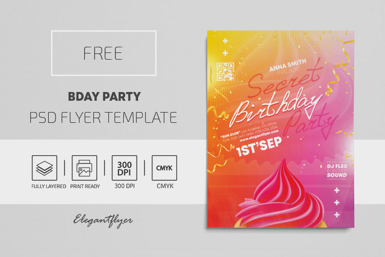 Birthday Party – Free Flyer PSD Template