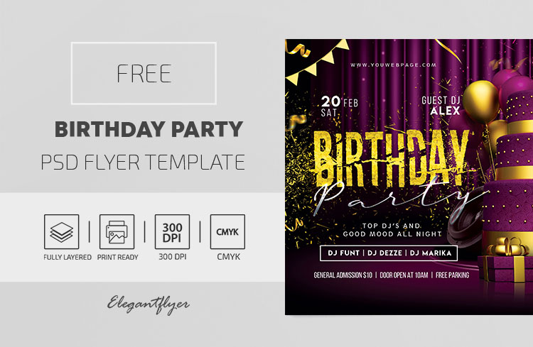 Birthday Party – Free PSD Flyer Template