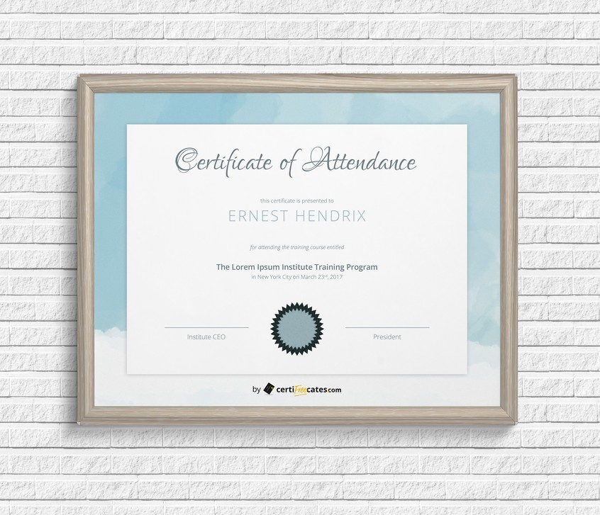 Certificate of Attendance