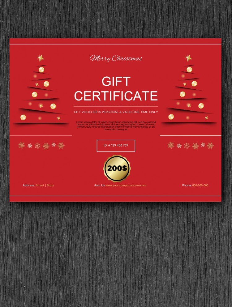 Christmas Gift Certificate – free Google Docs Template