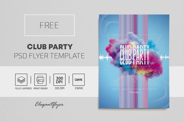 Club Party – Free Flyer PSD Template