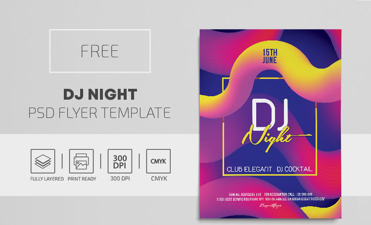 DJ Night – Free PSD Flyer Template
