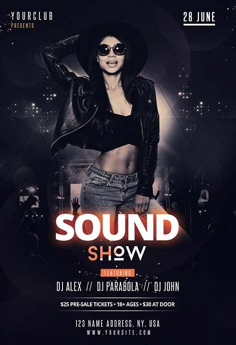 Dj Sound Show Free Club Flyer Template