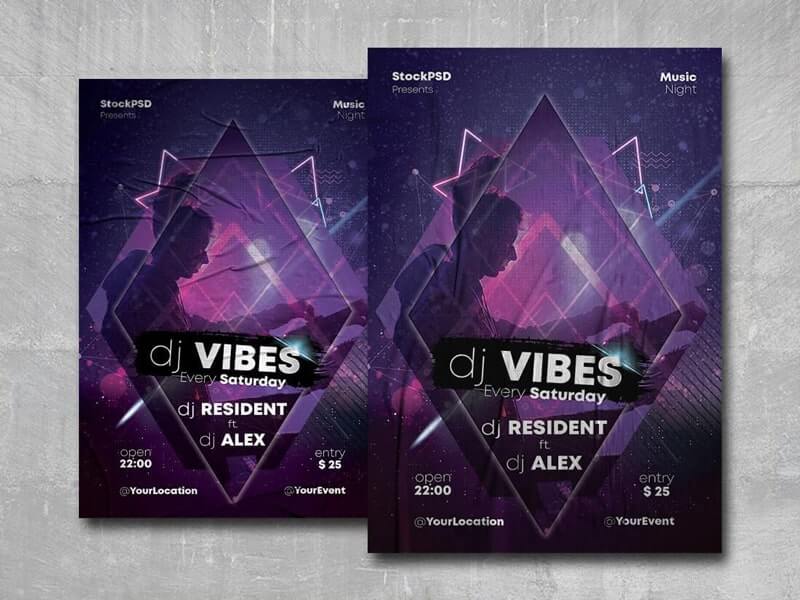 Dj Vibes Free PSD Flyer Template