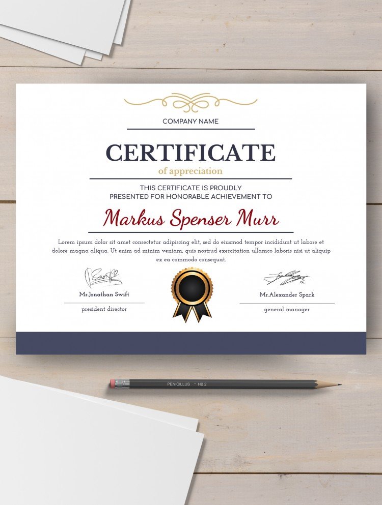 Formal Style Certificate - free Google Docs template