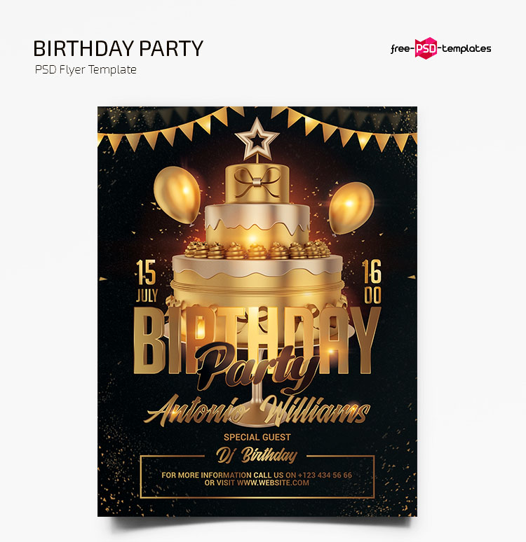 Free Birthday Party Flyer Template in PSD