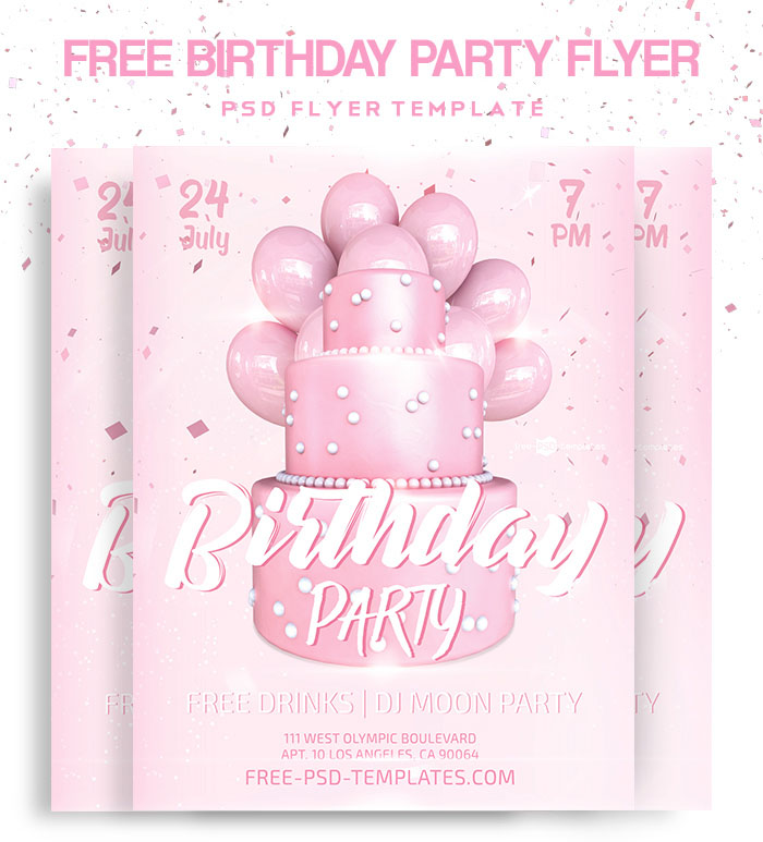 Free Birthday Party Flyer in PSD