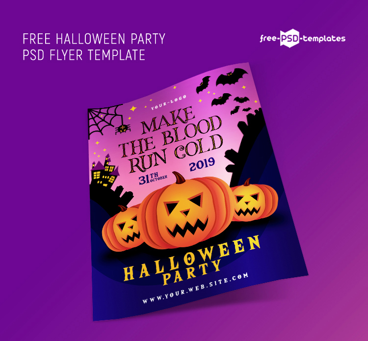 Free Halloween Party Flyer Template in PSD