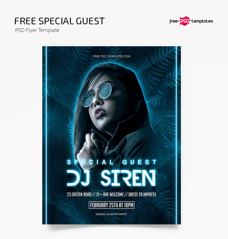 Free Special Guest Flyer Template in PSD
