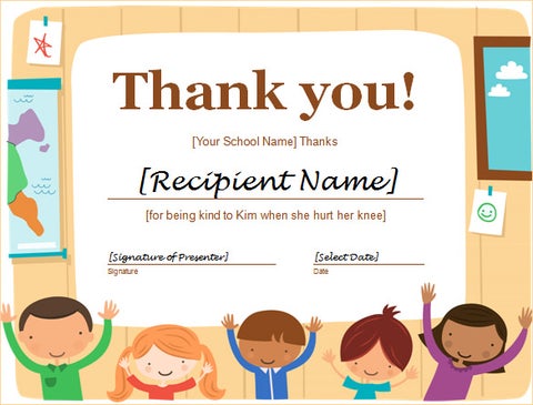 Free Thank You Certificate Template in Word Format