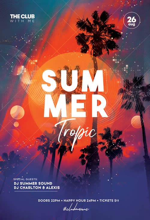 Free Tropic Summer Party Flyer Template
