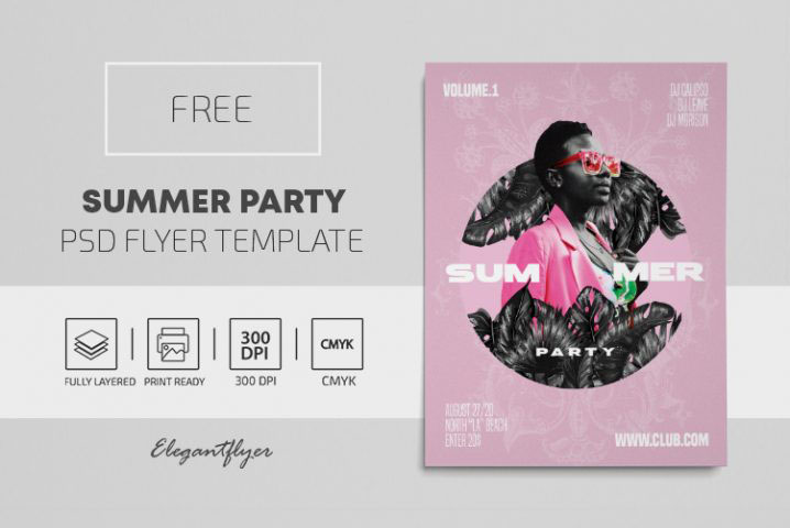 Summer Party – Free PSD Flyer Template