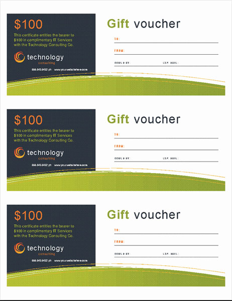 Technology business gift certificate