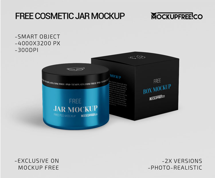 Cosmetic Jar – 2 Free PSD Mockups