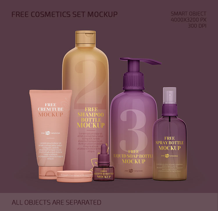 Cosmetic Set – Free PSD Mockup