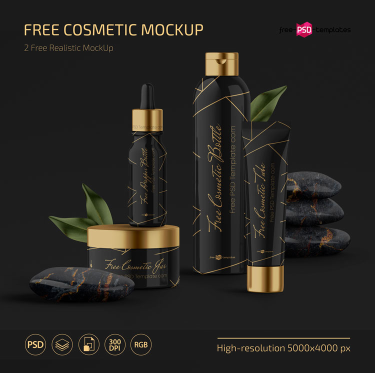 Free Cosmetic Mockup in PSD
