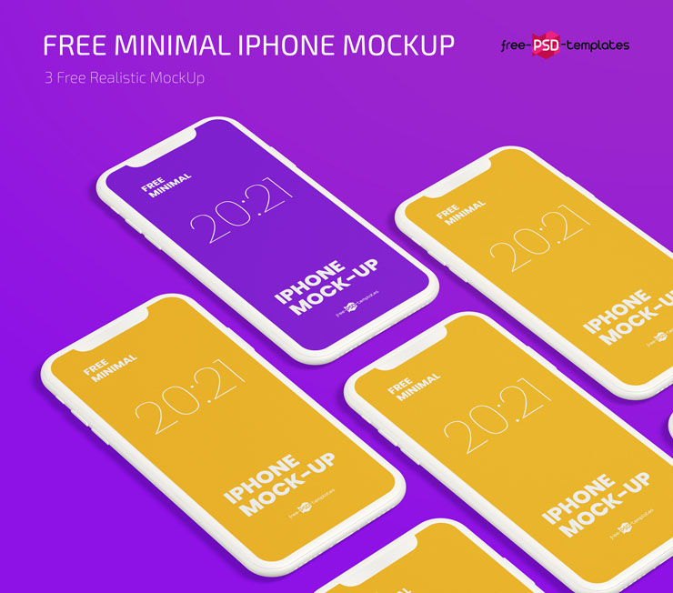 Free Minimal IPhone Mockups in PSD