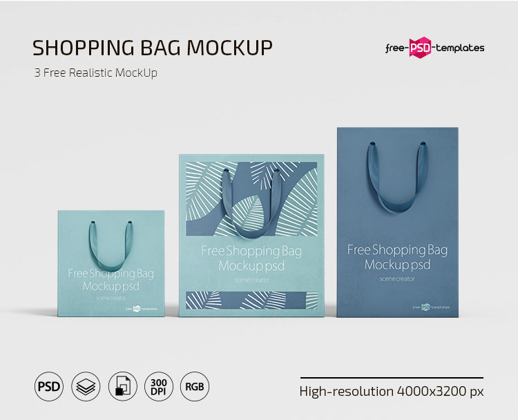 Free Shopping Bag Mockup in PSD
