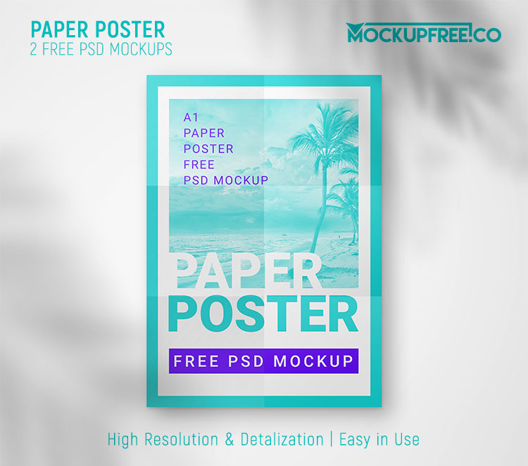 Paper Poster – 2 Free PSD Mockups