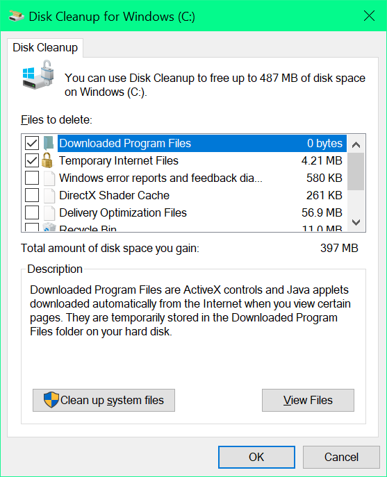 Perform Disk Cleanup