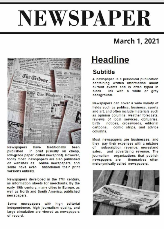 Simple Newspaper Template